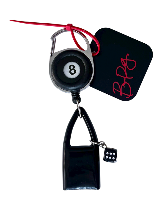 8BALL RETRACTABLE LIGHTER KEYCHAIN